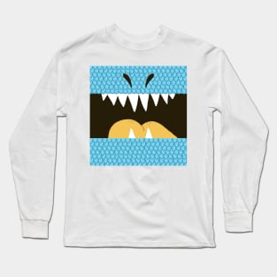 Blue T-Rex Mouth Long Sleeve T-Shirt